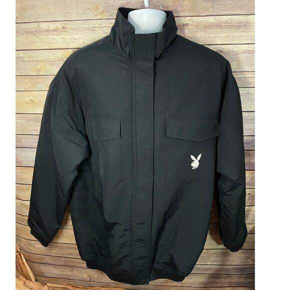 Playboy by PacSun Windbreaker Jacket – Men’s Medium/Large, Black Zip-Up - Picture 2 of 12
